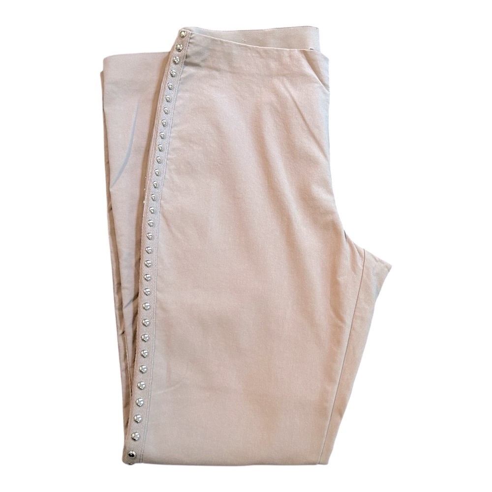 INC International Concepts Gray Silver grommets Ankle Pants Size 8 Like new